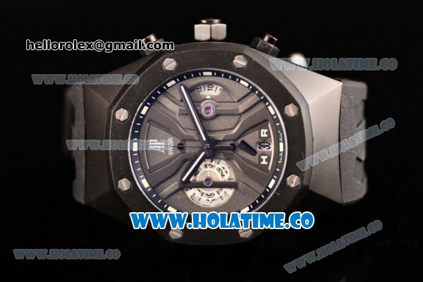 Audemars Piguet Royal Oak Offshore Chrono Miyota Quartz PVD Case with PVD Bezel and Grey Dial - Click Image to Close